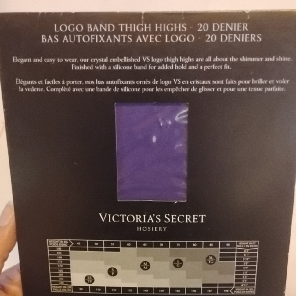 Victoria's Secret Purple Thigh Highs with Logo Band